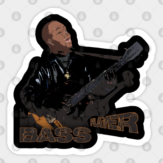 guitar player, bass player Sticker by hottehue